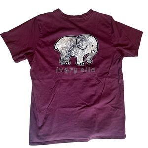 Ivory Ella Elephant Graphic Women’s T‑Shirt – 100% Organic Cotton – Size Large